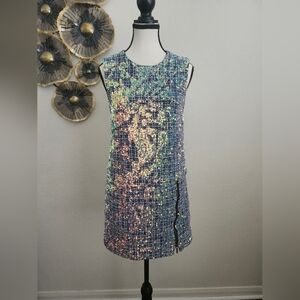 Nicole Miller Collection Sequin Tweed Shift Dress Sz 2